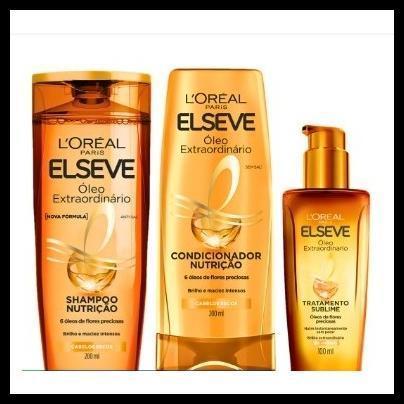 Kit Loreal Óleo Extraordinario Shampoo + Condicionador + Óleo Capilar Elseve