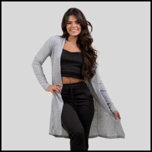 Cardigan Kimono Feminino Canelado Inverno Roupão Agasalho