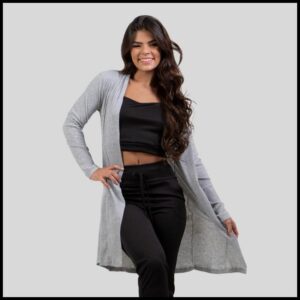 Cardigan Kimono Feminino Canelado Inverno Roupão Agasalho