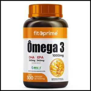 Ômega 3 Com Selo MEG-3 Óleo de Peixe 1000mg 300 Cápsulas Rico em EPA DHA