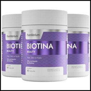 Kit 3x Biotina Beauty Premium Cabelos Pele Unhas - 180 Caps Nutrilibrium