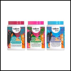 Kit com 3 Cremes Para Pentear Definição Salon Line