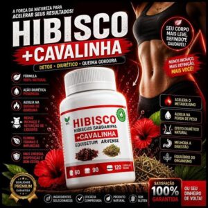 Suplemento Natural Hibisco + Cavalinha – 60/90/120 cápsulas - Produto Original - Arkad Suplementos - Envio Imediato