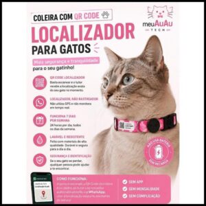 Coleira Gato Com Identificação - Localizador - Qr Code - Com Nome Do Pet - Gatos