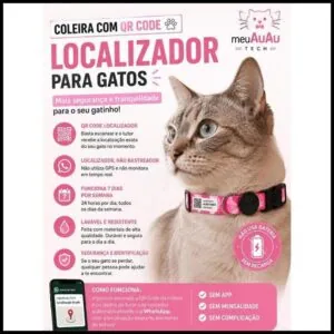 Coleira Gato Com Identificação - Localizador - Qr Code - Com Nome Do Pet - Gatos