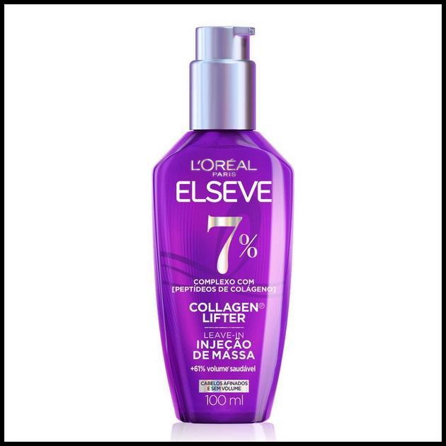 Leave-in Sérum Capilar Para Cabelos Finos Injeção de Massa, Aumenta o Volume em 61%, Elseve Collagen Lifter 100ml