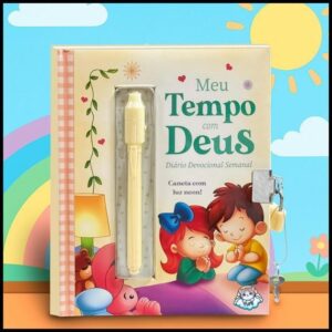 Livro Infantil Devocional Tempo com Deus - Diário Infantil Devocional + Caneta Mágica