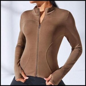 Jaqueta Casual de ioga, jaqueta esportiva curta para mulheres, roupa Fitness, Slim fit, modelagem corporal, zíper, jaque