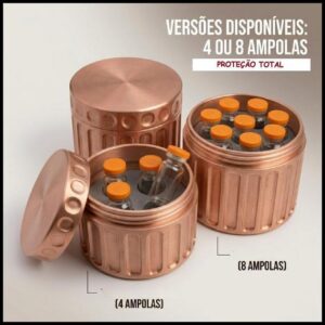 Case Porta Ampola 3ml e 10mlOrganizador Térmico Protetor Kit 4 e 8 Unidades Viagem Estética Diabetes Luxo