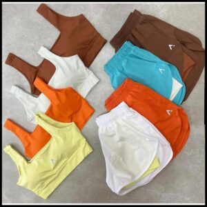 Conjunto Short Duplo Tactel Poliamida Fitness Academia Treino