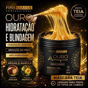 ULTRA HIDRATAÇÃO EFEITO TEIA COM ÓLEOS MARROQUINOS - OURO MARROQUINO - FINA MARIA PROFISSIONAL