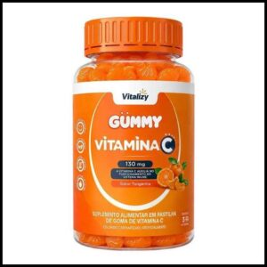 Vitamina C em Goma Gummy 30 Gomas Sabor Tangerina Alto Teor Original Vitalizy
