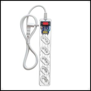 Filtro de Linha CLAMPER iCLAMPER Energia 5, 5 Tomadas, Proteção Contra Surtos Elétricos, 10A, Bivolt, Cabo 1m, Transparente