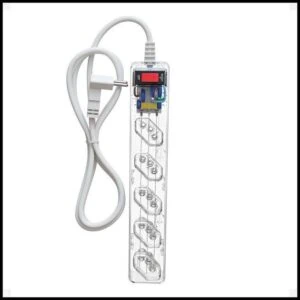 Filtro de Linha CLAMPER iCLAMPER Energia 5, 5 Tomadas, Proteção Contra Surtos Elétricos, 10A, Bivolt, Cabo 1m, Transparente