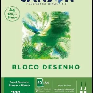 Bloco Desenho Branco A4 200g/m², Canson, 66667045, 20 Folhas
