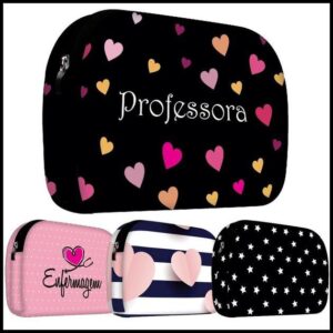 Necessaire de Mão em Neoprene Bolsa Feminina Organizadora Presente Mulheres Professora Mãe - ISOPRENE - Várias Estampas