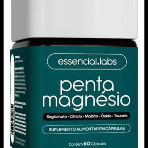 PENTA MAGNÉSIO - Bisglicinato + Dimalato + Citrato + Taurato + Óxido de Magnésio - A Combinação Perfeita de 5 Magnésios com Máxima Pureza e Biodisponibilidade - 60 Cápsulas