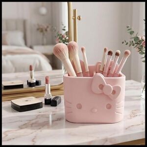 Organizador Multiuso Hello Kitty – Porta Pincel, Maquiagem e Canetas (Cesto Duplo)