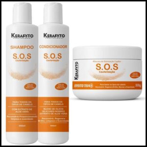 Kit SOS Cauterização Profissional - Recuperação Intensa Para Cabelos Danificados Pós Química