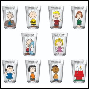 Copo Americano Vidro 190 ml Kit 10 Copos da Turma do Snoopy Refrigerante Suco Café Presente