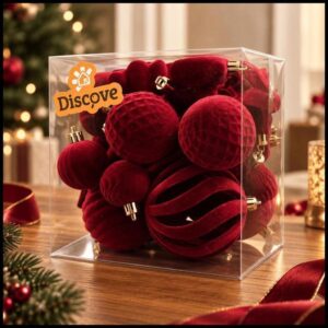 Kit 25 Bolas de Natal Aveludadas Enfeite Árvore de natal Decoração Natalina Luxuoso Elegante