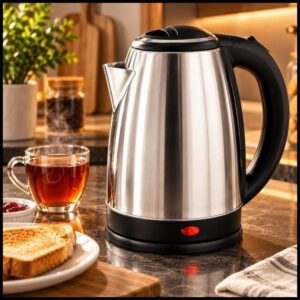 Chaleira Elétrica Inox 1,8L ou 2L 127V ou 220V Ferve Água Rápido com Desligamento Automático
