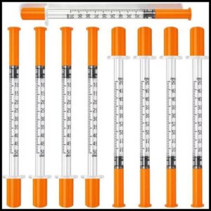 Seringa Insulina 0,5ml Fixa Agulha Fina Ultrafina 0,25mm x 6mm Graduada Estéril Descartável 50ui 31g