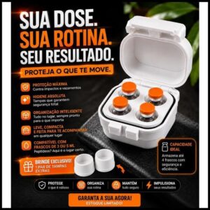 Caixa Porta Ampola 3ml a 5ml Case Organizadora p/ Tirze 4 Porta Frascos Ampolas Para Vacinas e Injeções