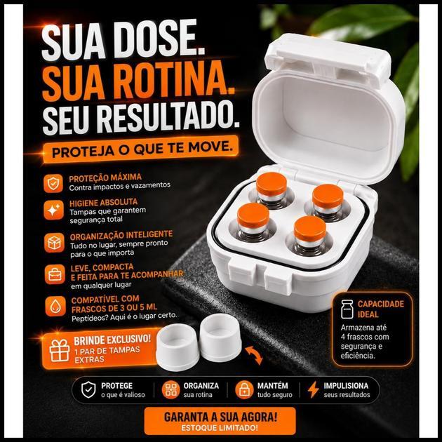 Caixa Porta Ampola 3ml a 5ml Case Organizadora p/ Tirze 4 Porta Frascos Ampolas Para Vacinas e Injeções