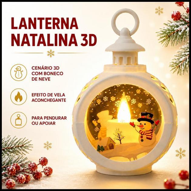 Lanterna Natalina Decorativa LED Luz Quente com Pilha para Árvore Mesa e Decoração ENVIO EM 24 HORAS