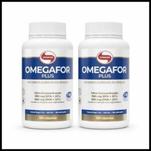2x Ômega 3 Omegafor Plus 990 mg EPA + 660 mg DHA 120 Cápsulas Alta Concentração