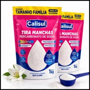 Alvejante Percarbonato de Sódio Calisul 99% Puro Sem Cloro Limpeza Roupa Branca Colorida Clareador Tira Mancha