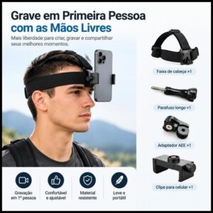 PFG Braet Montado Na Cabeça Ajustável Transmissão Ao Vivo Suporte Do Telefone Móvel Primeira Pessoa Perspectiva Fixa Pre