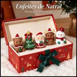 Enfeites de Natal Decoração Papai Noel Rena Urso Árvore Neve Presente