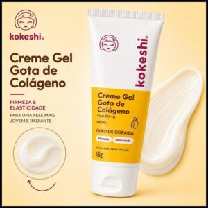 Hidratante Facial Gota de Colageno KOKESHI Cosméticos Creme Facial Regenerador 45g Creme Hidratante Facial
