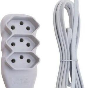 Force Line - Extensão Slim 3 Tomadas Tripolar Bivolt 3 Metros Branco