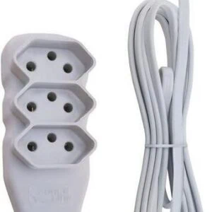 Force Line - Extensão Slim 3 Tomadas Tripolar Bivolt 3 Metros Branco