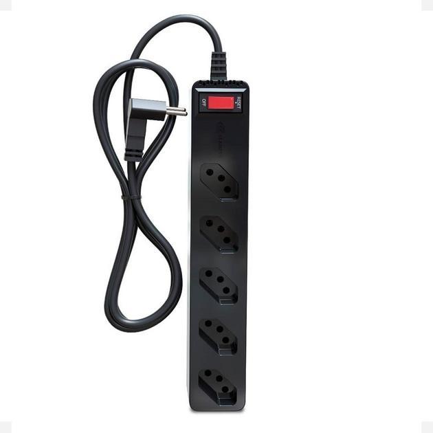 Filtro de linha com protetor contra surtos (DPS) - 127/220 volts - 10 amperes - 5 tomadas - 3 pinos - iCLAMPER Energia 5 - LCF - Preto