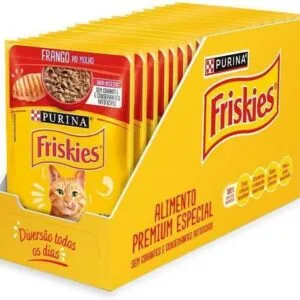 Pack Nestlé Purina Friskies Ração Úmida Para Gatos Adultos Frango Ao Molho - Com 15 Sachês 85g
