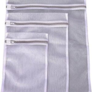 Oikos - Kit 3 Sacos para Lavar Roupas Delicadas P,M e G com Zíper