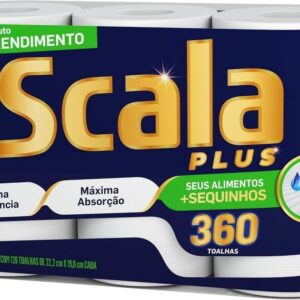 Papel Toalha em Rolo Scala Plus Mega, 360 Toalhas