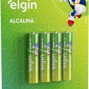 Pilha Alcalina, Elgin, Palito AAA, Blister com 4