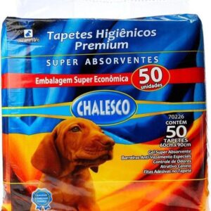 Chalesco Tapete Higiênico Premium para Cães 90 x 60 cm – Super Absorção, Controle de Odores e Base Antivazamento | 50 Unidades