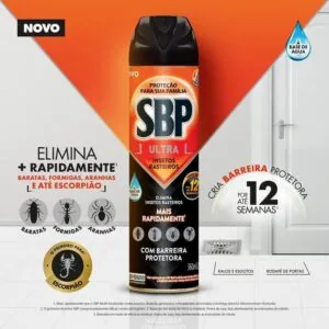Inseticida SBP Ultra Insetos Rasteiros Spray 360ml, Cor: Laranja
