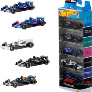Kit Hot Wheels® com 5 veículos metálicos temáticos surtidos de 7 cm, cheios de detalhes e Estilo. Perfeito para colecionar, brincar e ampliar a coleção.