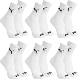 Kit 6 Pares Meia Cano Médio Alto Atoalhada Esportiva Algodão Masculina Feminina Unissex Adulto Academia Dia a Dia Puma