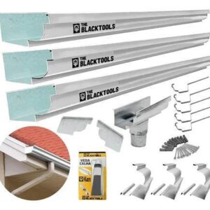 Kit Calha Telhado Beiral 6m Aço Galvanizado Corte 28