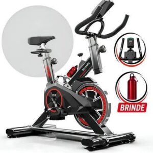 Bicicleta Ergométrica Bike Spinning 6kg Sensação Inércia Fitness Preto E Vermelho Sevenfit Para Cardio