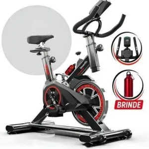 Bicicleta Ergométrica Bike Spinning 6kg Sensação Inércia Fitness Preto E Vermelho Sevenfit Para Cardio