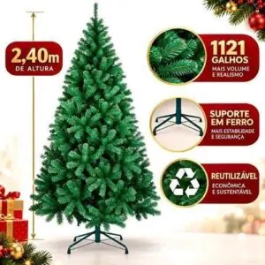 Árvore De Natal Pinheiro 2,40m 1121 Galhos Grand Tradicional